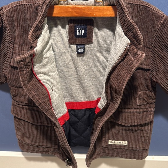GAP Toddler Brown Cordoroy Jacket size 12/18 months big brown buttons *no hat* - Picture 5 of 8